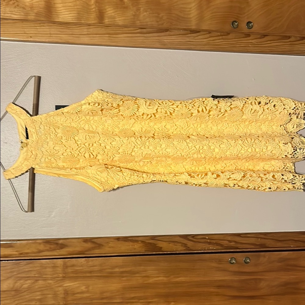 Lulu's Sunny Yellow Lace Dress